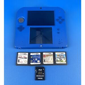 Nintendo 2DS Blue/Black + 4 DS Games Lot